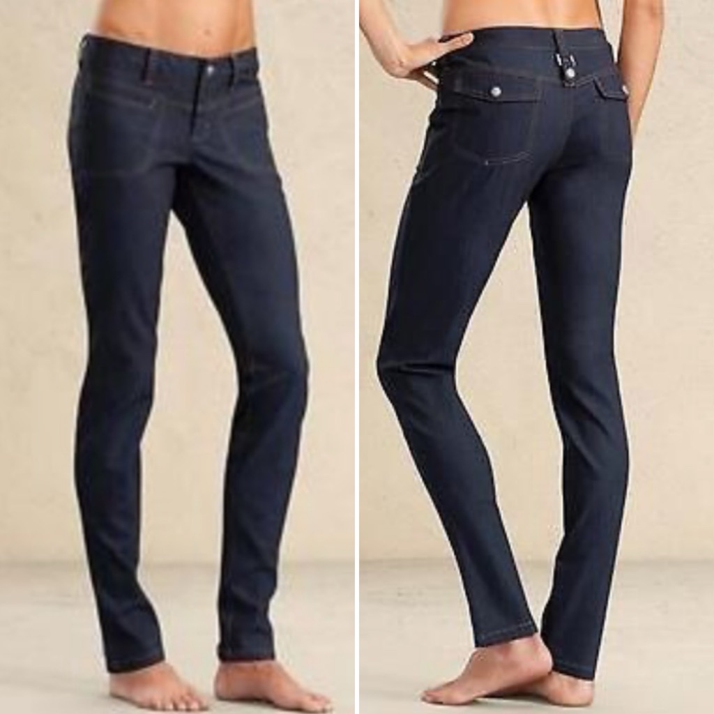 Athleta Black Schoeller Denim Dry Dipper Skinny Pant Denim Jeans Size 0